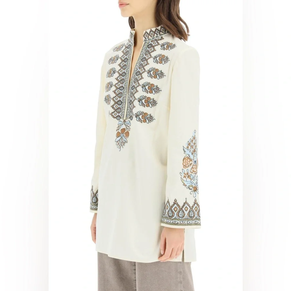 NWT Tory Burch Embroidered Cotton Tunic Size M